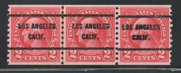 Los Angeles, California precancel line-gap strip 20's 2 cents - Image 1 of 1