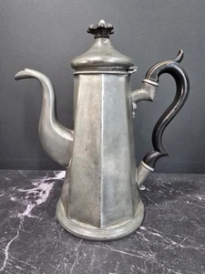 Antigua tetera de peltre inglesa Broadhead & Atkin 1834-1853 - Imagen 1 de 8