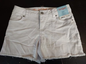 New Cat & Jack Shorts Girls Sz 10/12 White Cut Off Jean Denim R - Picture 1 of 3
