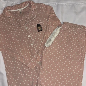 Soma Women’s Pajamas Set Size Small Pink Polka Dot Button Down 2 Piece - Picture 1 of 12