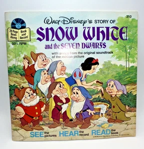 Disney 1977 Snow White & The Seven Dwarfs Read Along Book & 33 1/3 RPM Record - Picture 1 of 14