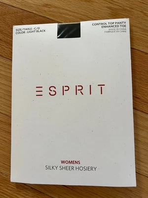 Pantimedias transparentes sedosas Esprit para mujer negras claras con control de nailon talla C/D Foto 1 de 2