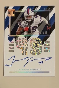 2021 Panini Impeccable Tremaine Edmunds On Card Auto /49! - Picture 1 of 2