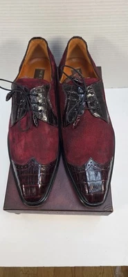 Mezlan Zapatos Hombre Talla 11m Rojo Cocodrilo y Gamuza 14631-F Foto 1 de 4