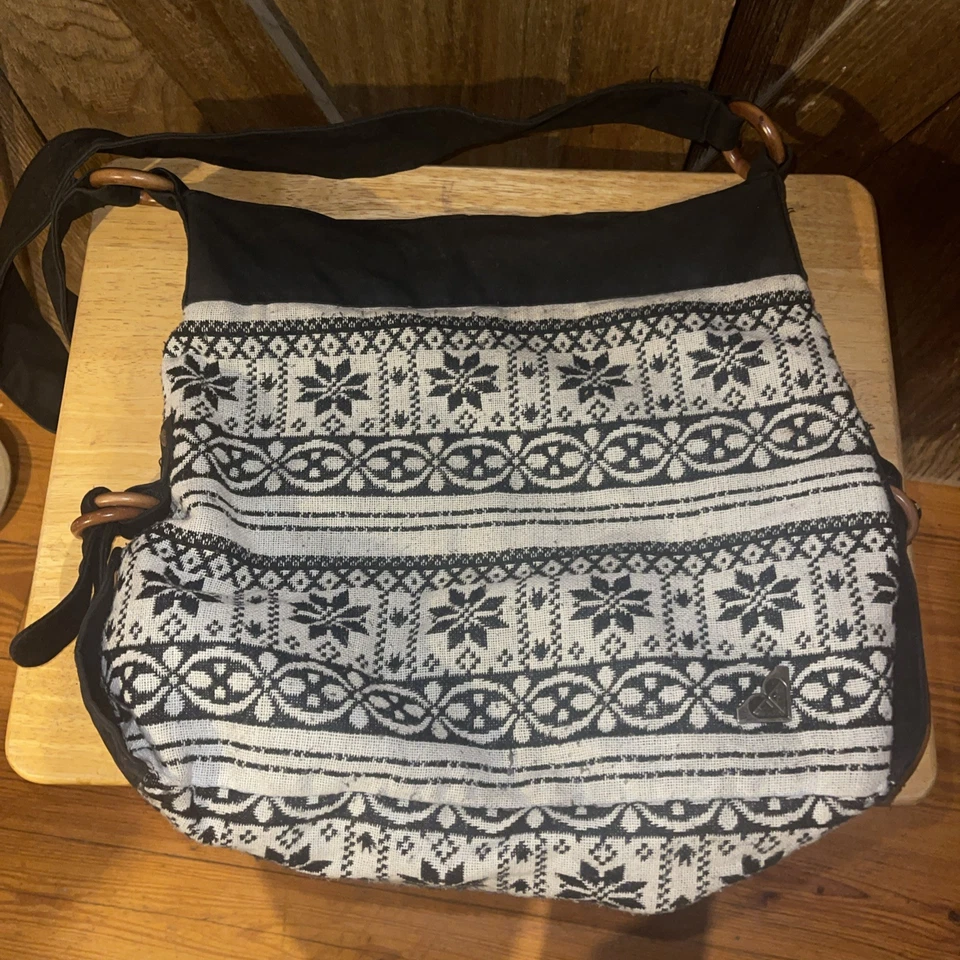 Roxy Hobo Bag Black And White Snowflakes  - Image 1 of 4