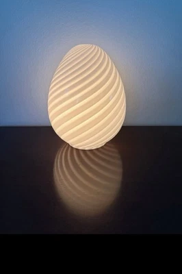 Wunderschöne Murano Lampe Ei mit Swirldekor - Bild 1 von 2