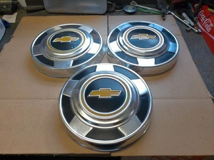 WHEEL CENTER CAPS OEM 1973-1987 CHEVY 1/2 TON TRUCK DOG DISH HUBCAPS  10 1/2" - Picture 1 of 7
