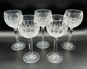 Waterford Crystal Lismore Balloon Hock 6 oz. Wine Glass Set of 5 Clear Elegant - Picture 1 of 8