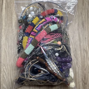 2KG Job Lot Mixed Costume Jewellery Bundle Craft Bead ReSell Upcycle FREE UK P&P - Picture 1 of 10
