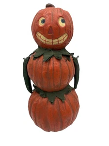 Dept 56 Halloween Folk Art Collection PoliWoggs Pumpkin Snowman Candy American - Picture 1 of 5