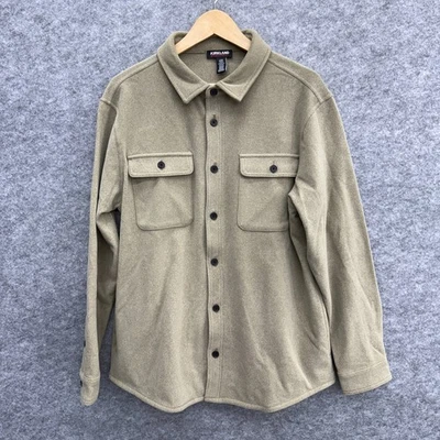 Kirkland Men's Shirt Jacket, Soft Shell Plush Fleece, 2 Pockets Tan, Size L, NEW - Image 1 of 4