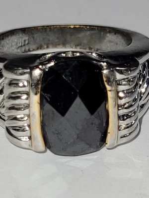 Anillo meñique con sello de circón de ónix negro tono plateado para hombre joyería regalo talla 5 Foto 1 de 4