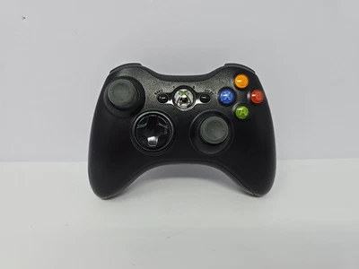 Microsoft Xbox 360 Wireless Controller Black OEM Official Gamepad Tested Working - Image 1 of 4