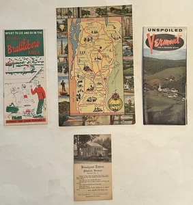 c1930s-60s VERMONT EPHEMERA GIANT CURTEICH PC BRATTLEBORO BKLT BEAUTYREST TAVERN - Bild 1 von 24