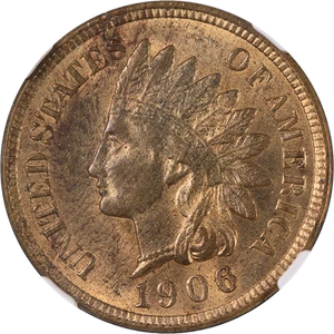 1906 Indian Cent NGC MS63 RB Superb Eye Appeal Strong Strike - Picture 1 of 4