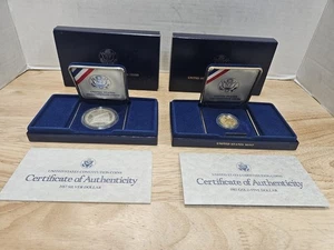 1987 U.S. Mint Constitution Coins Set Gold $5 Dollar & Silver $1 Dollar COA OGP - Picture 1 of 9
