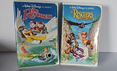 The Rescuers #1399 & The Rescuers Down Under #1142 VHS DISNEY BLACK DIAMOND PreO - Image 1 of 4