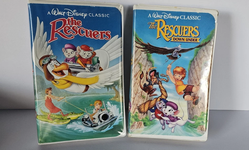 The Rescuers #1399 & The Rescuers Down Under #1142 VHS DISNEY BLACK DIAMOND PreO - Image 1 of 4
