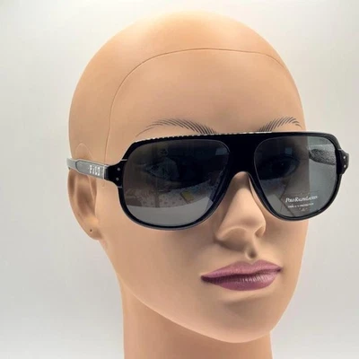 NEW Men's Y2K Ralph Lauren Plastic Pilot Sunglasses Polo 4055 Black 60/13 Italy - Image 1 of 4