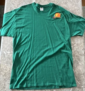 Allman Brother Band TShirt-XL-Eat A Peach Logo Sewn On Patch-Fruit Of Loom-Green - Picture 1 of 12