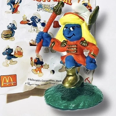 PROMOCIÓN Pitufos Majorette Pitufina Banda Figura De Colección 1996 Juguete NUEVO en Paquete Foto 1 de 4