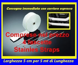 Bandas Vendajes Silenciadores de Escape Cinta Blanco Colectores Custom Harley - Imagen 1 de 1
