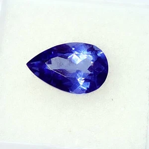 Loose Gemstone Natural Blue Tanzanite 10 Ct Certified A+ Quality Pear Shape Gems - Picture 1 of 8
