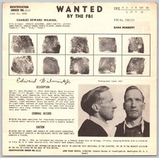 1952 FBI Wanted Poster - Charles Edward Wilmink - Bank Robbery -Union Co NC 2513