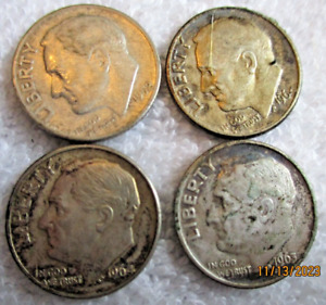 roosevelt centimes argent (2) 1964d, (1) 1963, (1) 1952, m366