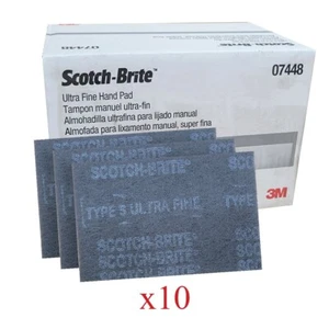 Lote de 10 almohadillas raspaduras grises 3M marca 3M equivalentes a grano 600-1000, 10 almohadillas individuales por - Imagen 1 de 1