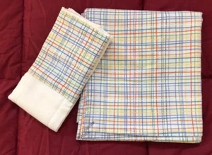 Baumwollflanell, Baby Empfangsdecke, Schoßunterlage, Handarbeit Neu, Rot, Blau, Gelb - Bild 1 von 3