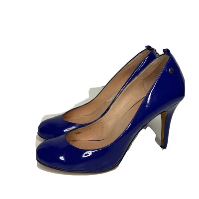 Diesel Blue Patent Leather High Heels Size ~ EUR 38/ US 8~ Charms Special Event - Image 1 of 4