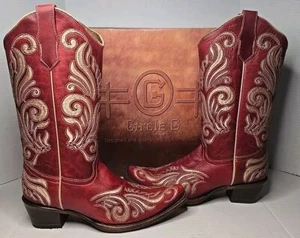 Size 10.5 Womens Corral Circle G Western Red Embroidery Boots L5760 - Picture 1 of 8