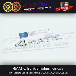OEM 4MATIC Emblema Cromo AMG Letra Baúl Logo Insignia Decoración Adhesivo Mercedes - Imagen 1 de 3