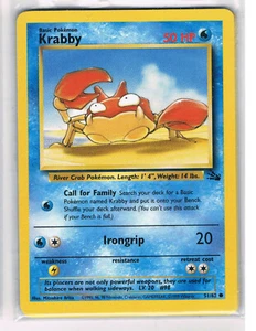 POKEMON FOSSIL  KRABBY  CARD 51/62   - FREE P&P - Picture 1 of 1