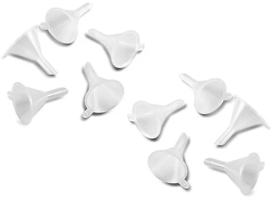 Mini embudo pequeño paquete de 10 para botellas de laboratorio, artesanía de arte de arena, perfume, especias, polvo Foto 1 de 4