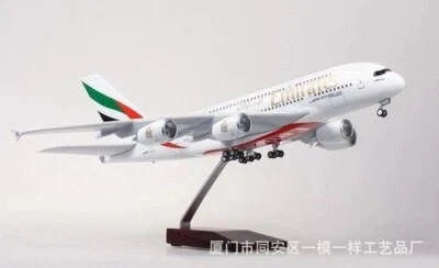 1/160 Scale A380 Airplane Resin Model LED Light Simulation Passenger Aircraft - Image 1 of 4