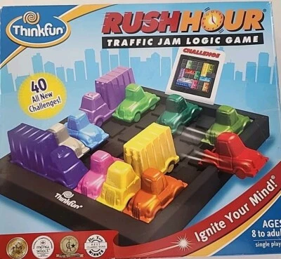 RUSH HOUR Traffic Jam Game BINARY ARTS Puzzle Mensa Select Winner Thinkfun - Image 1 of 4