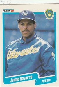 FREE SHIPPING-MINT-1990 Fleer Jaime Navarro #331 BREWERS PLUS BONUS CARDS - Picture 1 of 1