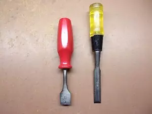 Two (2) Starter Chisels Sears 1/2" Socket & K-D 7/8" Tang Both Clean & Sharp! - Picture 1 of 10