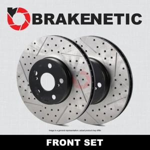 FRONT SET BRAKENETIC Premium Drill Slot Brake Rotors BNP37134.DS - Picture 1 of 1