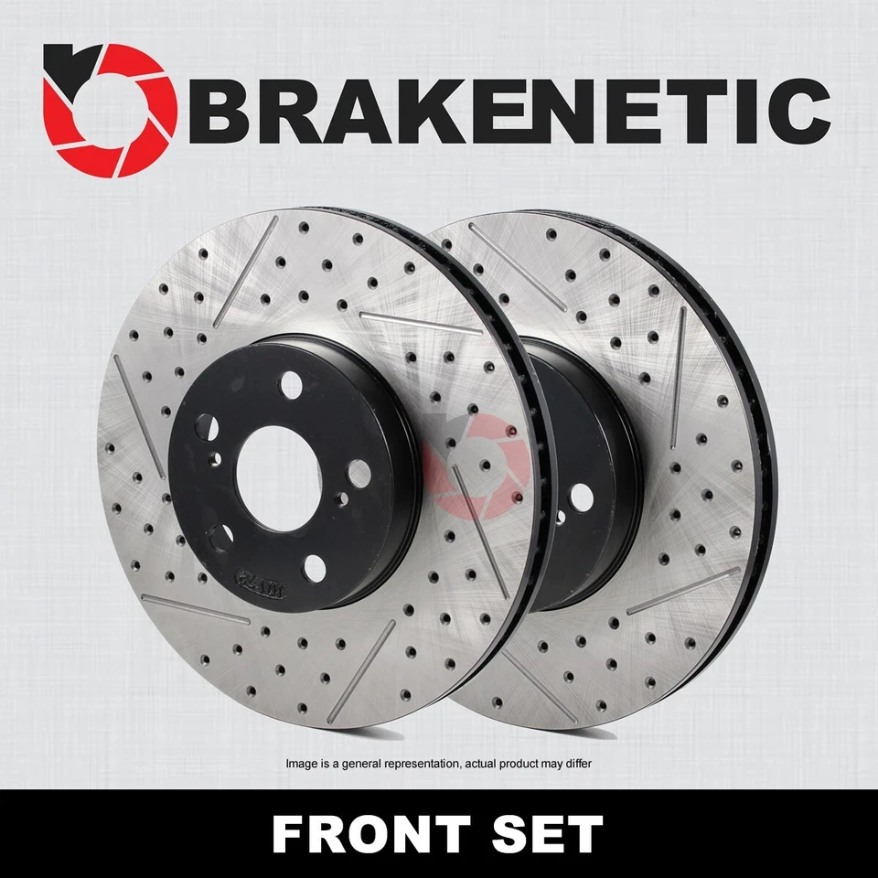 FRONT SET BRAKENETIC Premium Drill Slot Brake Rotors BNP37134.DS - Image 1 of 1