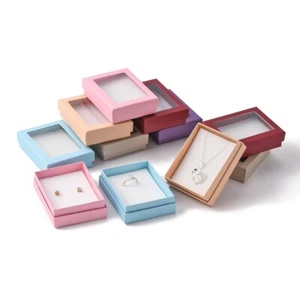 Juego de 12 cajas de regalo de joyería surtido 9,2x7,2 cm collares pendientes caja de papel - Imagen 1 de 5