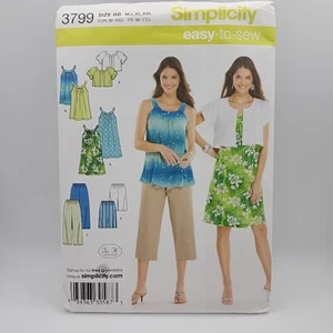 Simplicity 3799 Misses Dress Tunic Capris Shorts Bolero Size M-XXL Uncut - Picture 1 of 8