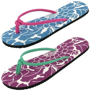 SANDALIA TANGA CHANCLAS FLORALES ANUDADAS BEACH BASICS 213016W PARA MUJER EE. UU. 8,5 - Imagen 1 de 5
