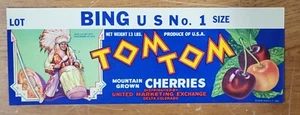LABEL Tom Tom Peaches Delta Colorado Indian Chief Drum - Picture 1 of 1
