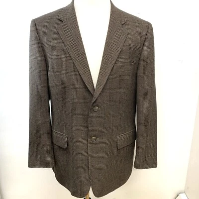 Abrigo deportivo Joseph & Feiss para hombre 42R lana de cordero marrón a cuadros Blazer Chaqueta Negocios Foto 1 de 4