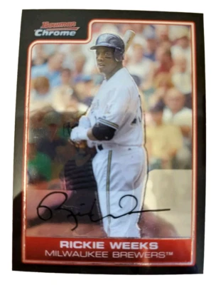 Tarjeta de béisbol 2006 Bowman cromada Rickie Weeks Milwaukee Brewers #156 MLB (B6 Foto 1 de 2