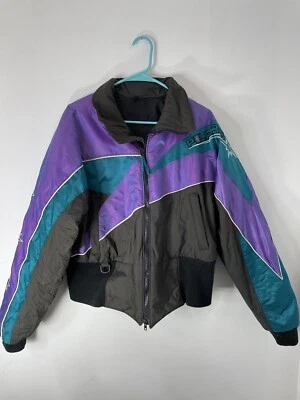 Polaris Vintage 90s Snowmobile Indy Satin Jacket Teal Purple Wmn’s medium Thermo - Image 1 of 4