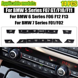 Set 14 Button Key Repair Caps A/C Heater Switch Kit for BMW 5 6 7 F10 F01 F12 - Picture 1 of 12